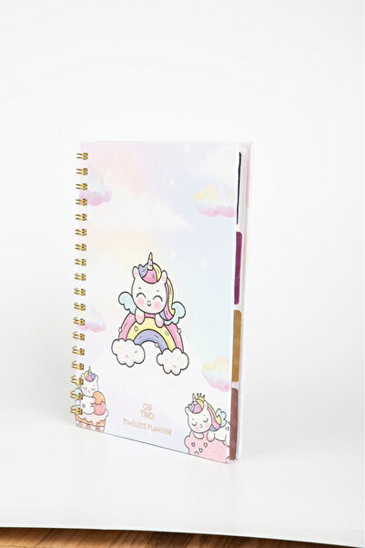 Muhtelif Ogtwo Unicorn 17X24 Cm Stickerlı Süresiz Planlama Sert Kapaklı Hafta...
