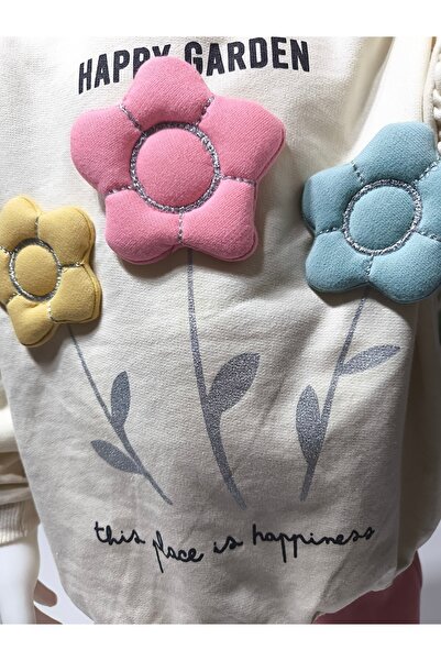 Miniworld Girl's Top and Bottom Set with Ruffled Sleeves, Hand Embroidery, Embossed Flower, 100% Cotton