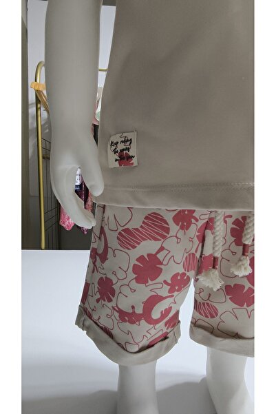 Miniworld Kids Unisex Girls Boys Shorts Bottom Top Set Nursery 100% Cotton Casual Style Design Premium, Coral