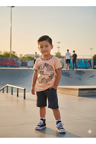 Miniworld Kids Unisex Girls Boys Shorts Bottom Top Set Nursery 100% Cotton Casual Style Design Premium, Salmon