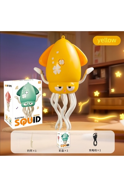 Choice 158-21 أصفر جديد وفريد ​​من نوعه، أخطبوط سحري راقص كهربائي يستشعر العوائق ويتجنبها