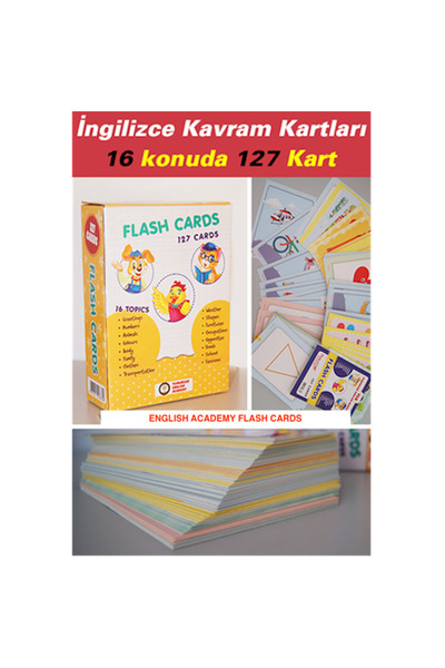 Selimer Yayınları ENGLISH ACADEMY İngilizce Flash Cards 127 Kart KUTULU 16 KATEGORİ