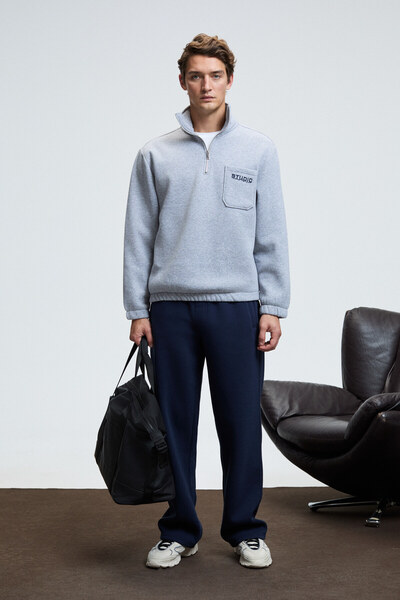 GRIMELANGE BENSON Чоловічі штани з шнурком та гумкою на талії Relaxed Fit Сині