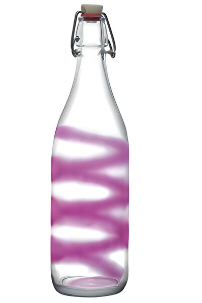 Paşabahçe Basic Kapaklı Cam Şişe Fuşya 80326