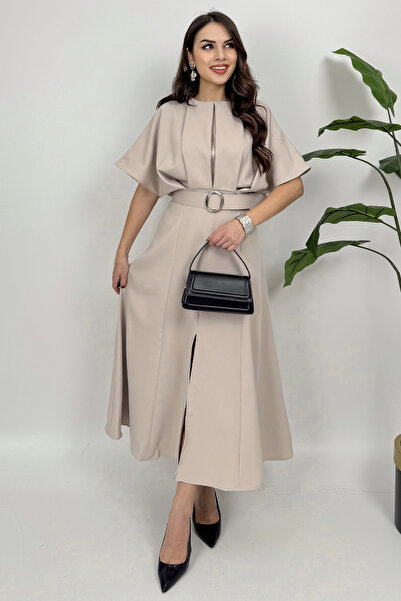 Alora Women's Stylish Stone Dress with Belt Detail – Elegance for Special Occasions