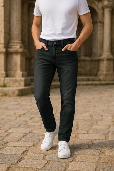 Xcedy Ανδρικό κλασικό γκρι παντελόνι - ψηλόμεσο, 5 τσέπες, εύκαμπτα πόδια σωλήνα C366