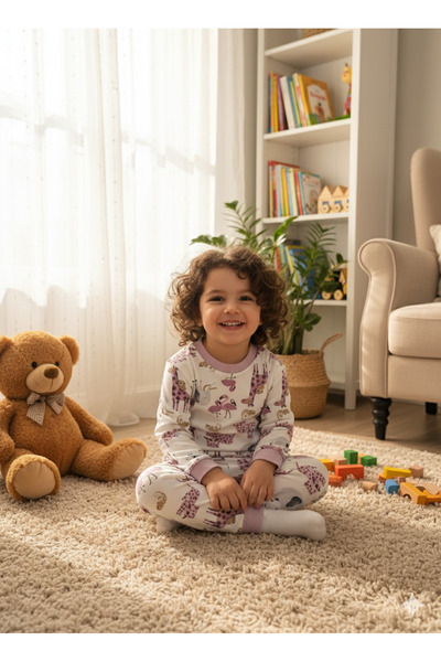 Miniworld Girl-Boy Baby-Child Pajama Set 100% Cotton Long Sleeve Round Neck Seasonal