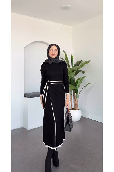 Genel Markalar Bağlamalı Triko Elbise