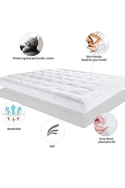 soufa dibaj Package: 3 pieces, mattress topper 8 cm, 2 hotel pillowcases 50*75 cm