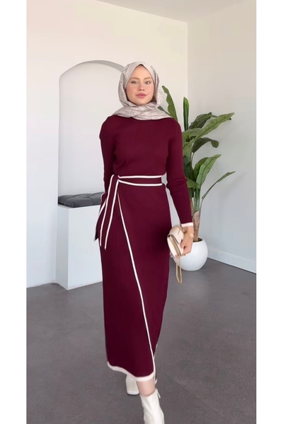 AYZEY Bağlamalı Triko Elbise