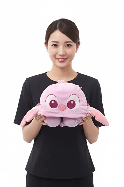 Disney Lilo&Stitch Lisanslı Kapüşonlu Boyun Yastığı - Angel