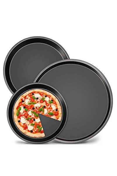 Smart Kitchen مجموعة من 3 صواني بيتزا وخَبز غير لاصقة مقاس 26سم/30سم/36سم