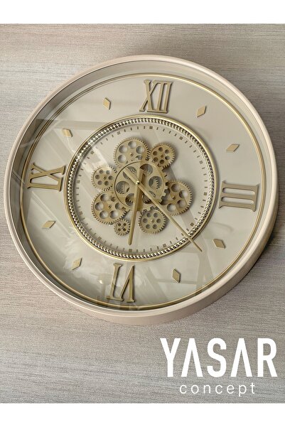 YASAR CONCEPT Diale Metal Çarklı Duvar Saati 55 Cm