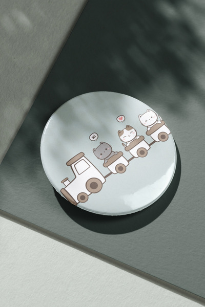 Hume Craft Vagon ve Kediler İğneli Metal Rozet