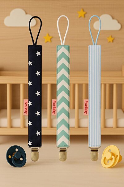 Pico Baby Emzik Askısı - Emzik Zinciri - Emzik Tutacağı 3'lü Set