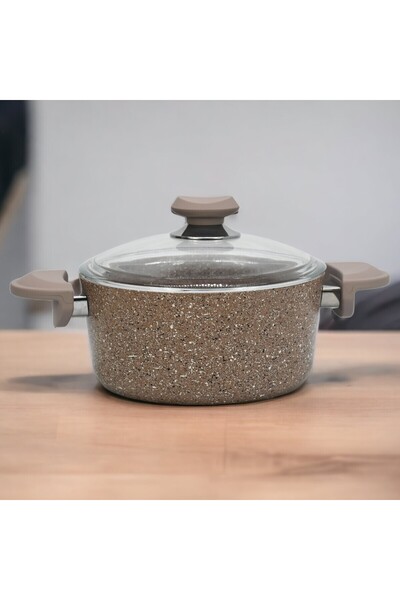 OMS Non Stick Granitec Casserole Brown 24cm