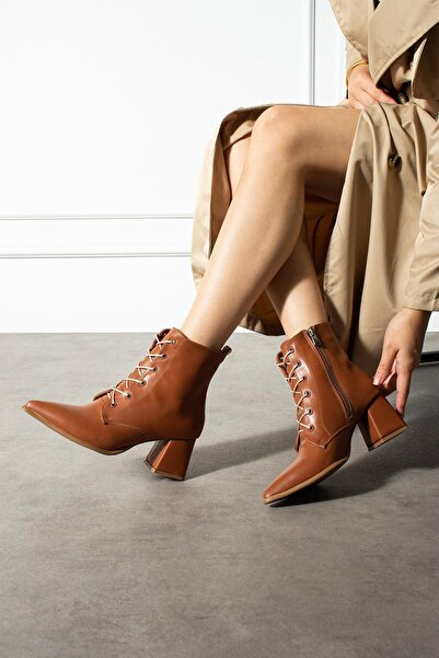 ShoeTek Γυναικείες μπότες Malirsa - Δέρμα με κορδόνια και χοντρό τακούνι