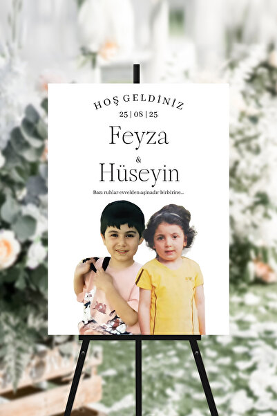 Binbir Güzel An Kişiye Özel Tasarım Fotoğraflı Karşılama Panosu 50x70 cm