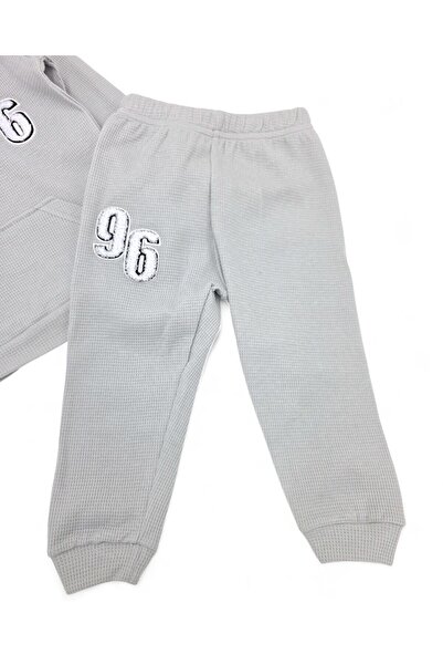 voyyo kids baby Baby Boy 96 Embroidered Waffle Fabric Seasonal 6-9-12-18-24 Months Long Sleeve Daily Baby Set