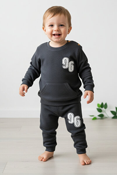 voyyo kids baby بدلة أطفال كاجوال بأكمام طويلة من قماش الوافل المطرز للأطفال ...