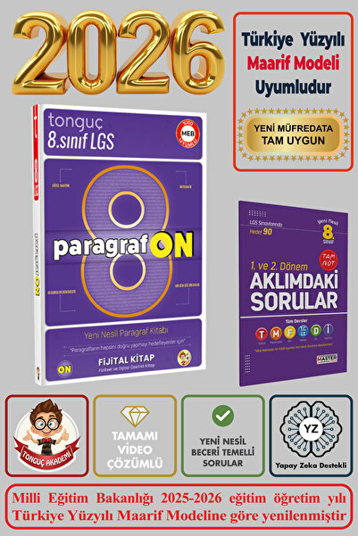 Tonguç Yayınları 8. Sınıf Paragrafon Paragraf on Konu Özetli Video Anlatımlı ...