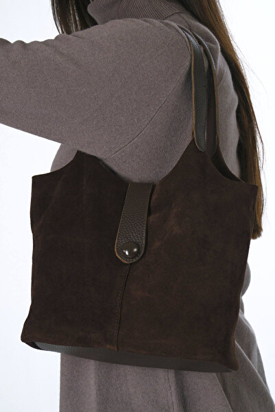 ABBRA Women's Suede Snap-On Puppy Bag