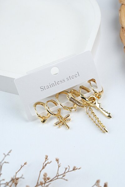 Jack Ferrero ZİRKON TAŞLI ÇELİK 6'LI KADIN KÜPE