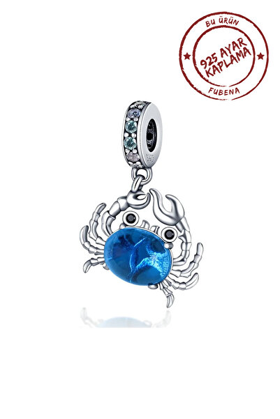 Fubena Mavi Taşlı Yengeç Sallantılı Charm