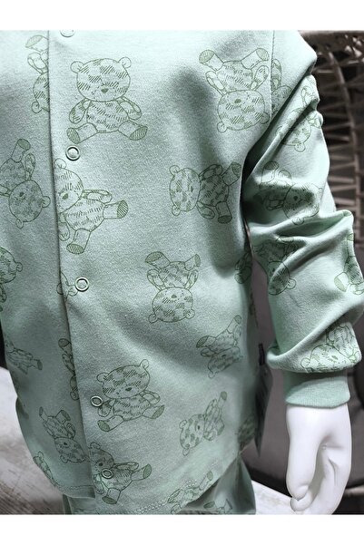 Miniworld Kız-Erkek Bebek- Çocuk Pijama Takımı %100 Pamuk Uzun Kollu Önü Çıtçıtlı Mevsimlik