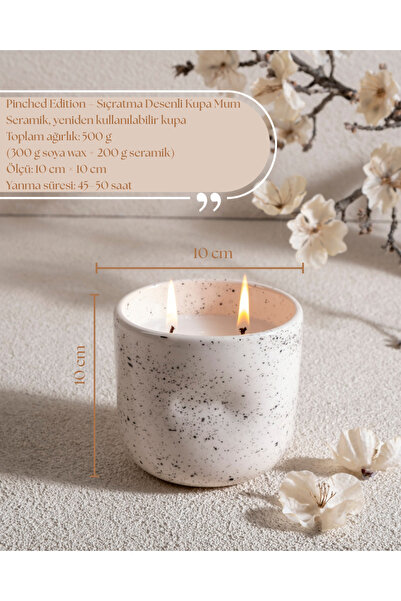 MİNİMAL CANDLE STORE Seramik Kupada Soya Mum – Uzun Ömürlü, Çevre Dostu & Hed...