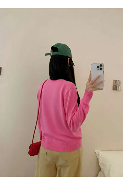 Ugdelia Kadın Renkli Dügmeli Triko Hırka