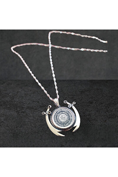 MODA Modahilye 925 Ayar Orjinal Gümüş Zülfikar Ayetel Kürsi yazılı Kolye