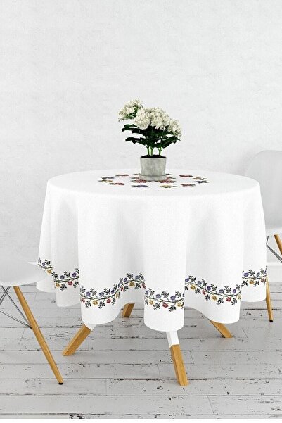 Çt Çeyizci Tekstil Στρογγυλό τραπεζομάντιλο με ψηφιακή εκτύπωση