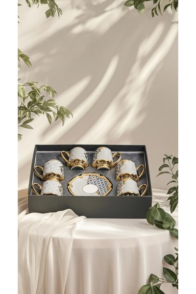 Generic Turkish coffee cup set with saucers