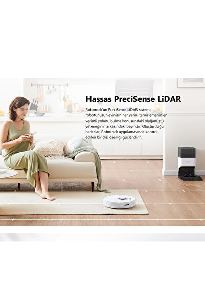 Roborock Anti Alerjik+Wİ-Fİ Andorid + iOS bağlantı Toz Boşaltma İstasyonlu PREİMUM Süpürge