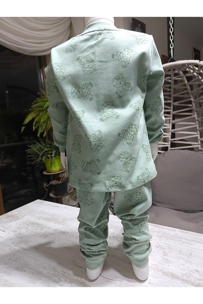 Miniworld Kız-Erkek Bebek- Çocuk Pijama Takımı %100 Pamuk Uzun Kollu Önü Çıtçıtlı Mevsimlik