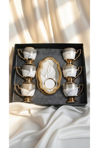 Generic Turkish coffee cup set with saucers