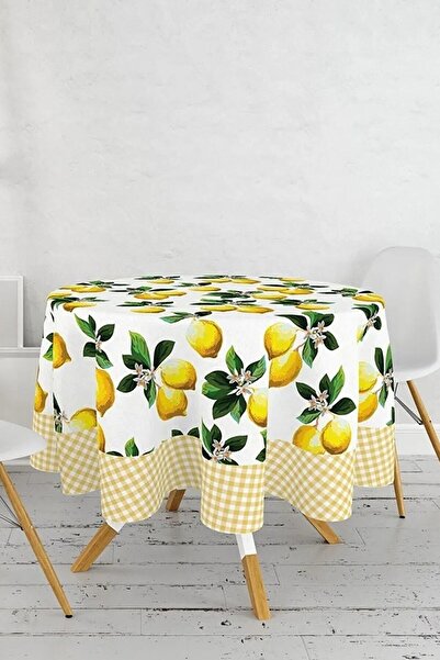 Çt Çeyizci Tekstil Yuvarlak Masa Örtüsü Dijital Baskılı