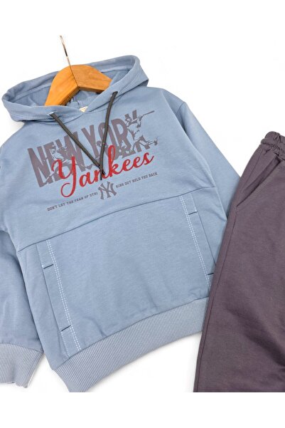 VOY KİDS Boys Seasonal Hooded 2-3-4-5-6 Years Old 2 Thread Tracksuit Set