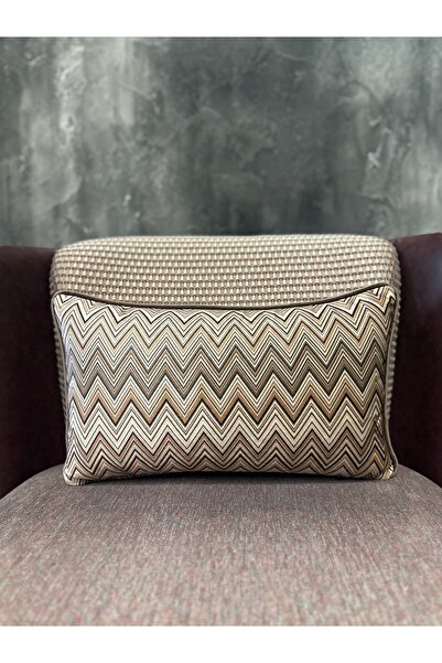 Fabricland İthal Ipek Kadife Chevron 909 Dikdörtgen (50x30 cm) Kılıf