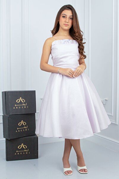 arushi فستان تفتا روسي بنفسجي فاتح للفتيات الصغيرات