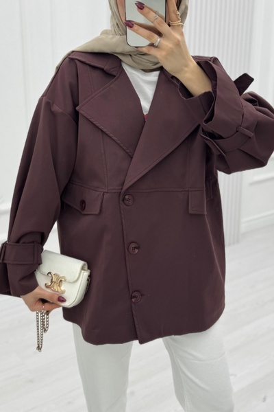 Safgiyim44 Trench Coat - Plum Color