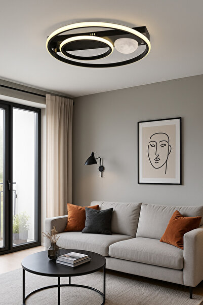 ESSLİGHT Parma 45 cm Plafonyer LED Avize 3 Renk Işık Modlu (Beyaz / Sarı / Gün Işığı)