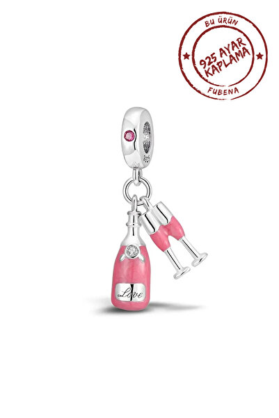 Fubena Pembe Şampanya Ve Kadehleri Sallantılı Charm