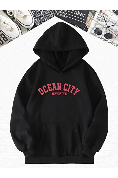 DM DOLCE MORE Hanorac oversize cu glugă, cu 3 fire, din bumbac pieptănat, cu ...