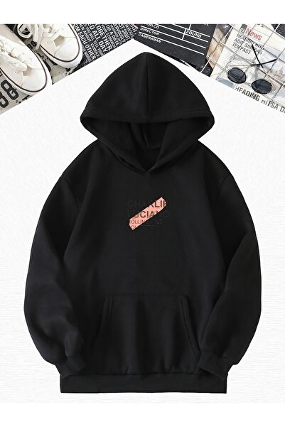 DM DOLCE MORE سترة رياضية كبيرة الحجم مصنوعة من القطن الممشط بثلاثة خيوط بالل...