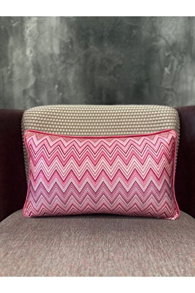 Fabricland Husă din catifea de mătase importată Chevron-1012, culoare roz, dr...