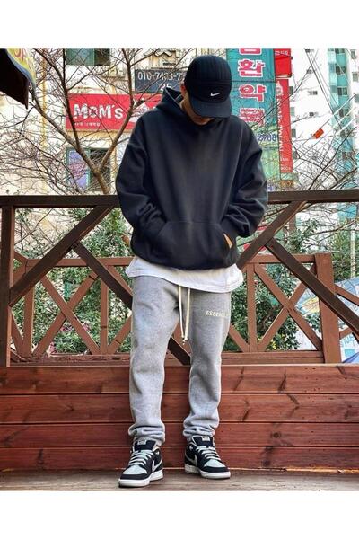 DM DOLCE MORE سترة رياضية كبيرة الحجم للجنسين مصنوعة من القطن الممشط بثلاث خيوط