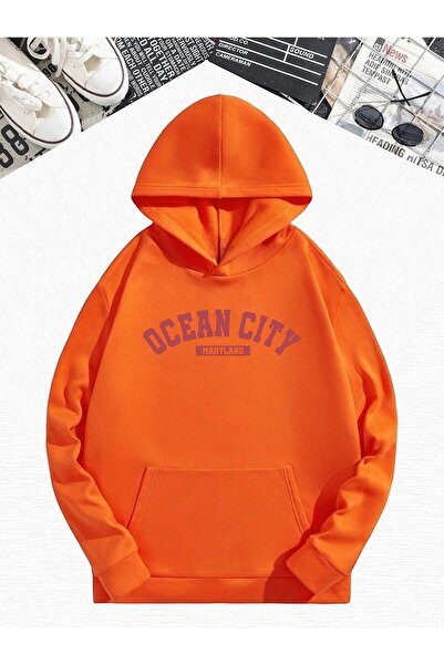 DM DOLCE MORE Φούτερ με κουκούλα με στάμπα OCEAN CITY, 3 ΚΛΕΙΔΑΡΙΑ ΧΩΡΙΣΤΗ ΒΑΘΜΟΛΟΓΙΑ