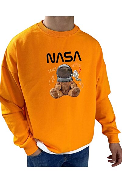 DM DOLCE MORE سترة رياضية للجنسين مطبوعة عليها ناسا مصنوعة من القطن الممشط بث...